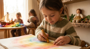 Diferencias de la pedagogia waldorf vs montessori explicadas a través de un niño en desarrollo artístico en Tlaollin Cholula.