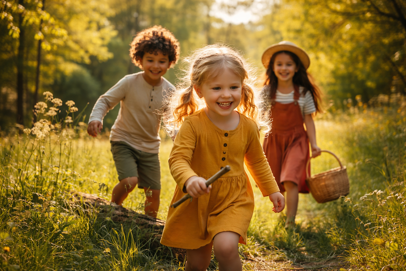 niños jugando en la naturaleza aprendizaje educación preescolar desarrollo infantil